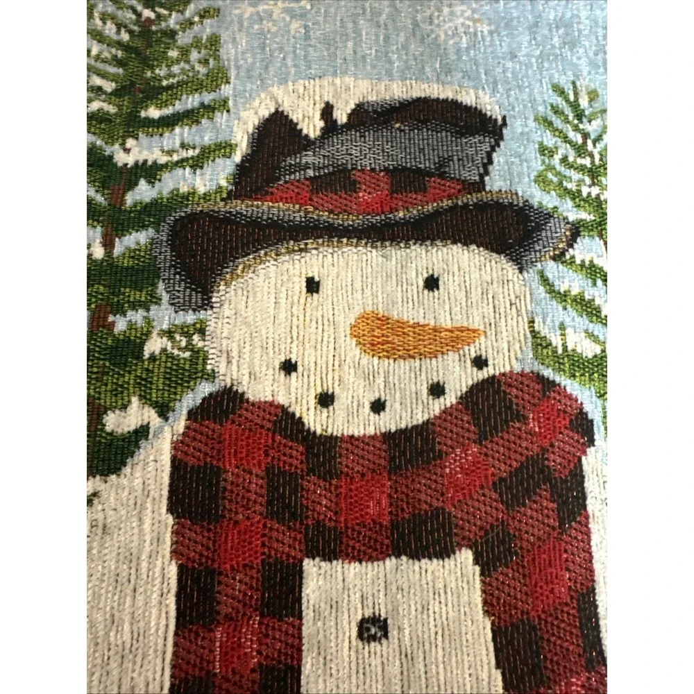 St. Nicholas Square Set of 4 Snowman & Snowflake Tapestry‎ Glitter Placemats